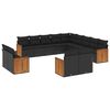 vidaXL Set mobilier de grădină cu perne, 13 piese, negru, poliratan