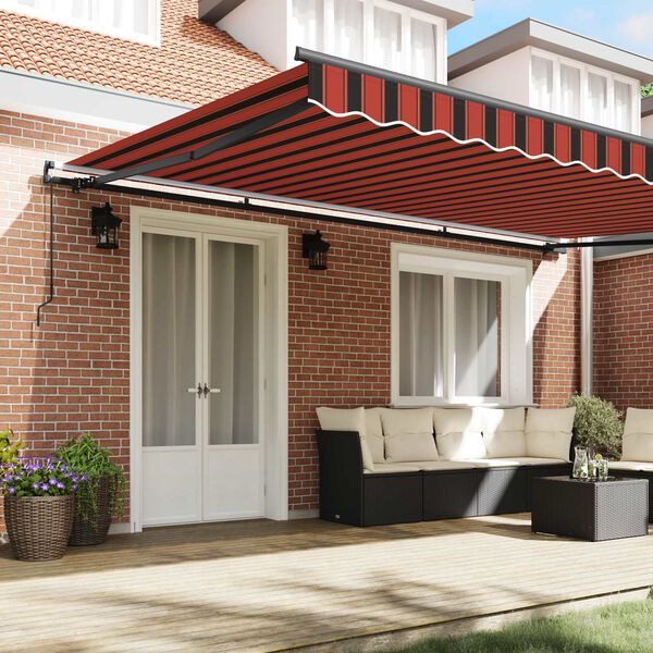 vidaXL Cortina Retractabilă Manual portocaliu și maro 500 &times; 300 cm