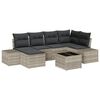 vidaXL Set de canapele pentru grădină 7 pcs Gri deschis poliratan