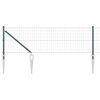 vidaXL Gard European cu V&acirc;rfuri 50 x 0,4 m Oțel cu strat de PVC Verde