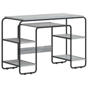 vidaXL Birou cu spațiu de depozitare Sonoma gri 113.5 x 52 x 75.5 cm