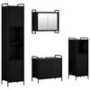 vidaXL Set dulap baie 4 buc. Stejar Negru 40 x 36 x 181 cm