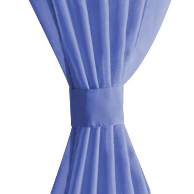 vidaXL Draperii din voal, 2 buc., 140 x 245 cm, albastru regal