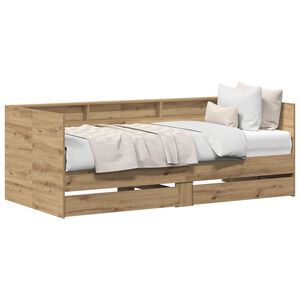 vidaXL Daybed cu sertar Stejar Artizanal 100 x 200 cm Lemn prelucrat