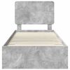 vidaXL Cadru de pat cu sertar Gri din beton 90 x 190 cm Lemn compozit