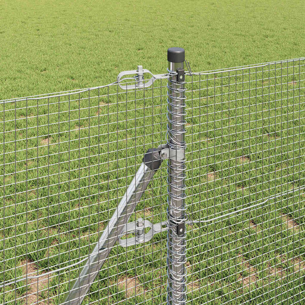 vidaXL St&acirc;lp de gard. Argintiu 25 x 0,6 m (16 x 16 mm plasă) Oțel