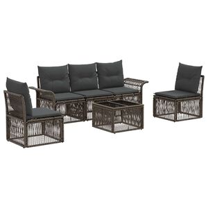 vidaXL Set de canapele pentru grădină 6 pcs Gri poliratan