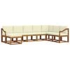 vidaXL Set de canapele de exterior cu pernă 8 pcs Natural și Crem