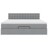 vidaXL Cadru pat otoman cu saltea țesătură gri deschis 180x200cm