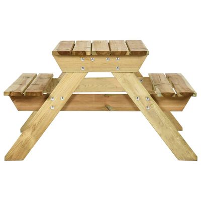 vidaXL Masă de picnic cu bănci, 110x123x73 cm, lemn de pin tratat