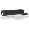 vidaXL Set mobilier de grădină cu perne, 6 piese, lemn masiv de pin