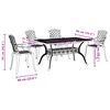 vidaXL Set mobilier de grădină, 5 piese, alb, aluminiu turnat