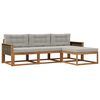vidaXL Set de canapele de exterior 4 buc. Natural și Gri deschis