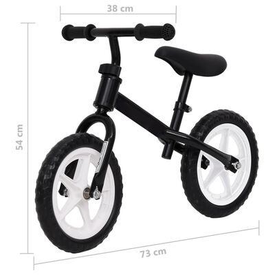 vidaXL Bicicletă pentru echilibru 9,5 inci, cu roți, negru