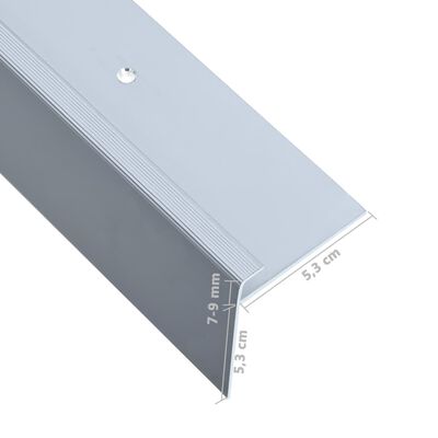 vidaXL Profile trepte formă de F, 15 buc., argintiu, 90 cm, aluminiu