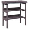 vidaXL Masă de plante cu raft, gri, 78x38x82,5 cm, lemn masiv de brad