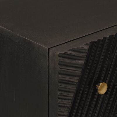 vidaXL Servantă, neagră, 55x30x76 cm, lemn masiv de mango și fier