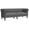 vidaXL Canapea Chesterfield cu 3 locuri, gri &icirc;nchis, material textil