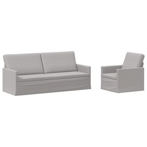 vidaXL Set de canapea 2 pcs Gri nori Țesătură