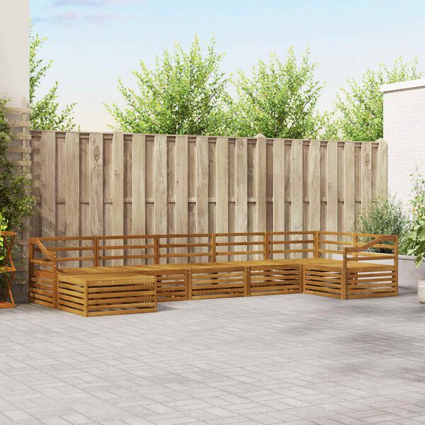 vidaXL Seturi de canapele 7 pcs natural Lemn Solid de Acacia