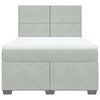 vidaXL Pat box spring cu saltea, gri deschis, 140x190 cm, catifea