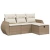 vidaXL Set canapele de grădină, 4 piese, cu perne, bej, poliratan