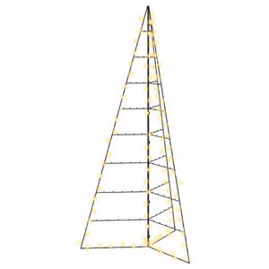 vidaXL Brad de Crăciun din metal cu LED KUOPIO 210 cm Alb cald Oțel