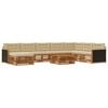 vidaXL Set de canapele de exterior cu pernă 9 pcs Natural și Bej