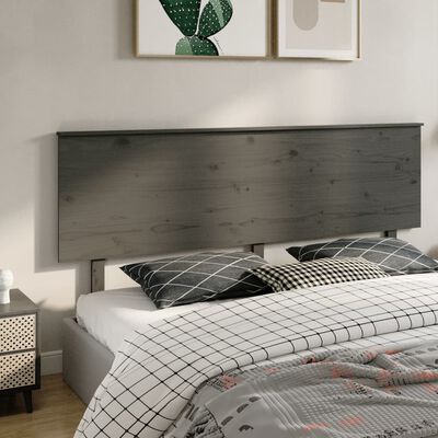vidaXL Tăblie de pat, gri, 204x6x82,5 cm, lemn masiv de pin