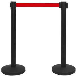 vidaXL St&acirc;lp cu bandă, barieră pentru aeroport, negru, oțel