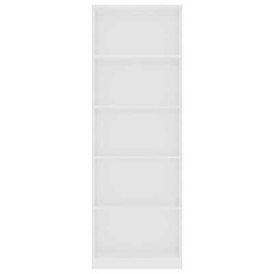 vidaXL Bibliotecă cu 5 rafturi, alb, 60x24x175 cm, PAL