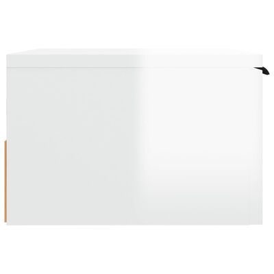 vidaXL Noptieră de perete, alb extralucios, 34x30x20 cm
