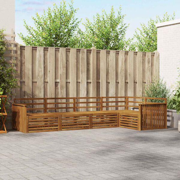 vidaXL Set de canapele de exterior 5 pcs natural Lemn Solid de Acacia