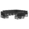 vidaXL Set de canapele de exterior 13 buc. Negru și Gri &icirc;nchis
