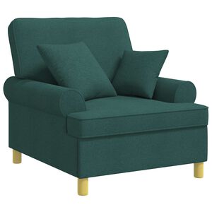 vidaXL Fotoliu XL cu perne Verde &icirc;nchis Țesătură