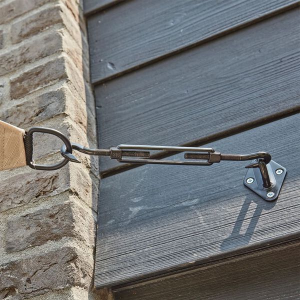 Livin'outdoor Elemente de fixare parasolar p&acirc;nză triunghiular, negru