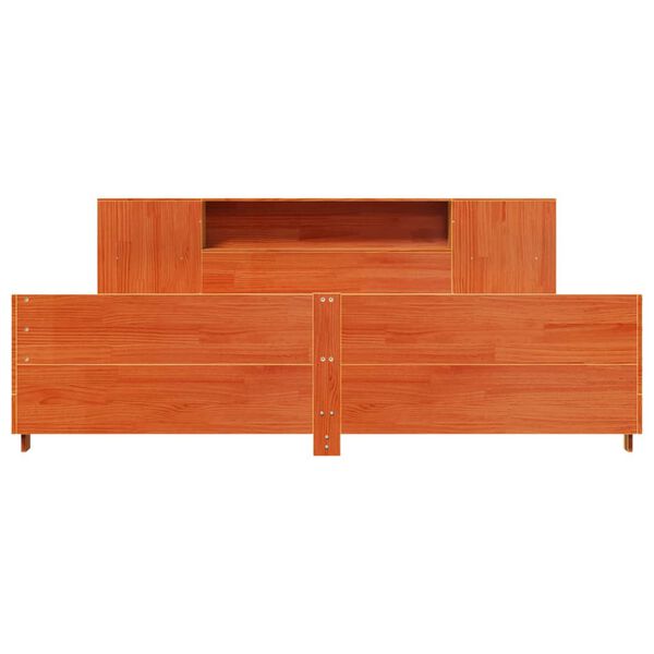 vidaXL Cadru de pat fără saltea, maro ceruit 180x200 cm lemn masiv pin