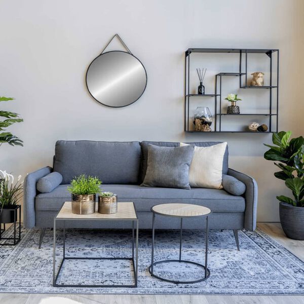 House Nordic Masă laterală "Johanna" 50 cm, pătrată, negru și natural