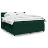 vidaXL Pat box spring cu saltea, verde &icirc;nchis, 180x200 cm, catifea