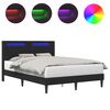 vidaXL Cadru de pat cu benzi LED Negru 160 x 200 cm Piele artificială