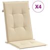 vidaXL Perne scaun spătar &icirc;nalt, 4 buc., bej, 120x50x3 cm, textil