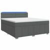 vidaXL Pat boxspring cu saltea Gri &icirc;nchis 140 x 200 cm Țesătură
