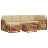 vidaXL Set canapea sectională cu pernă 7 pcs Natural și Bej