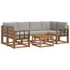 vidaXL Set de canapele de exterior 7 pcs Gri natural și deschis