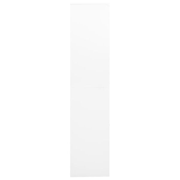 vidaXL Dulap de birou, alb, 90x40x180 cm, oțel și sticlă securizată