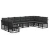 vidaXL Set de canapele de exterior Negru Poliester