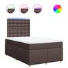 vidaXL Pat box spring cu saltea, maro &icirc;nchis, 120x200 cm, textil