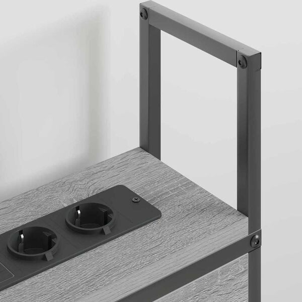 vidaXL Tăblie de Depozitare cu Stație de &Icirc;ncărcare cu raft sonoma gri