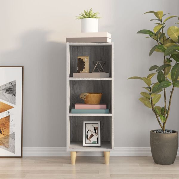vidaXL Servantă, gri sonoma, 34,5x32,5x90 cm, lemn compozit