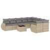 vidaXL Set canapele de grădină cu perne, 10 piese, bej, poliratan